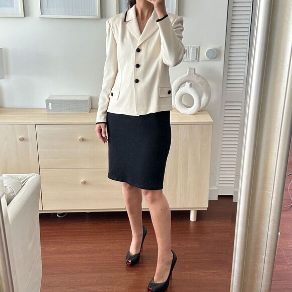 NEW St. John Collection Suit Womens 6/8 Santana Knit Jacket Skirt Blazer Set - Picture 5 of 13